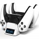 ROAR βάση φόρτισης gamepad RR-0019 για 2x PS5 DualSense, λευκή