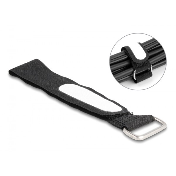 DELOCK ιμάντες τύπου Velcro 19606, 20.3 x 2cm, μαύρος, 5τμχ - DeLock