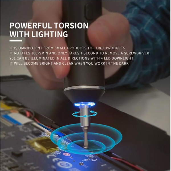 JAKEMY ηλεκτρικό κατσαβίδι JM-Y01 με LED φακό, 2000mAh, 20 μύτες - Κατσαβίδια