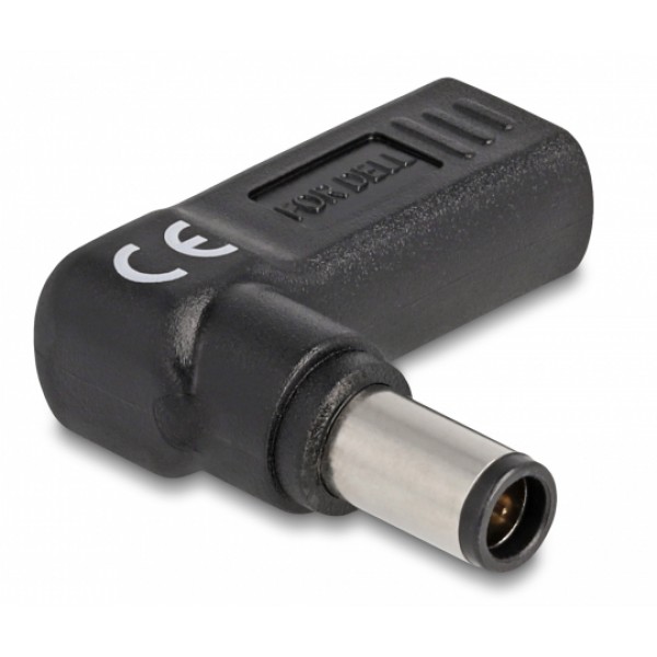 DELOCK αντάπτορας τροφοδοσίας 60008, USB-C σε Dell 7.4x5mm, 90°, μαύρος - Σύγκριση Προϊόντων