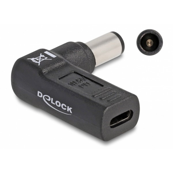 DELOCK αντάπτορας τροφοδοσίας 60008, USB-C σε Dell 7.4x5mm, 90°, μαύρος - Σύγκριση Προϊόντων