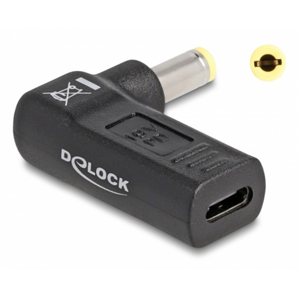 DELOCK αντάπτορας τροφοδοσίας 60011, USB-C σε 5.5x2.5mm, 90°, μαύρος - Σύγκριση Προϊόντων