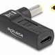 DELOCK αντάπτορας τροφοδοσίας 60011, USB-C σε 5.5x2.5mm, 90°, μαύρος