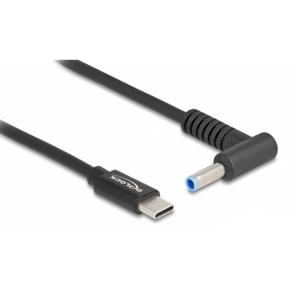 DELOCK καλώδιο τροφοδοσίας 87971, USB-C σε HP 4.5x3.0mm, 1.5m, μαύρο - DeLock