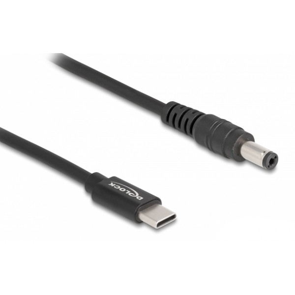 DELOCK καλώδιο τροφοδοσίας 87977, USB-C σε 5.5x2.1mm, 1.5m, μαύρο - DeLock