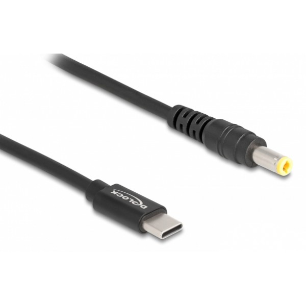DELOCK καλώδιο τροφοδοσίας 87978, USB-C σε 5.5x2.5mm, 1.5m, μαύρο - DeLock