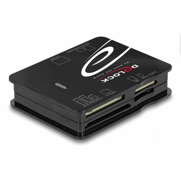 DELOCK card reader 91007 για Micro SD/SD/CF/MS/xD/M2, μαύρο - DeLock