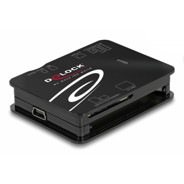 DELOCK card reader 91007 για Micro SD/SD/CF/MS/xD/M2, μαύρο - DeLock