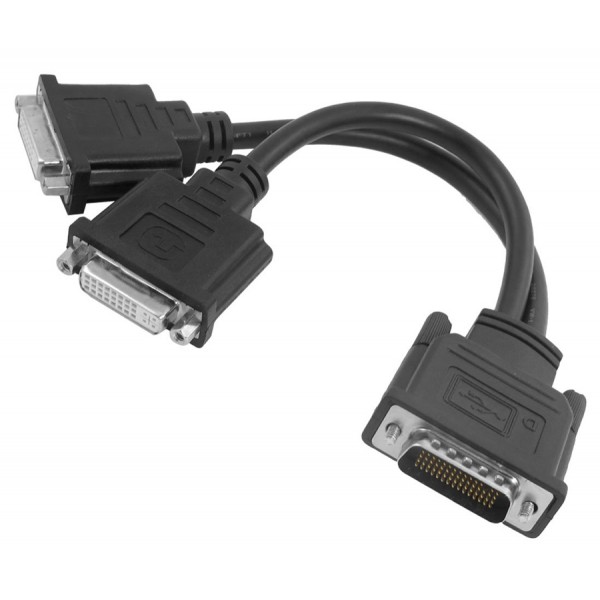 POWERTECH αντάπτορας DMS-59 σε 2x DVI CAB-DMS59DVI, 0.25m, μαύρος - Περιφερειακά