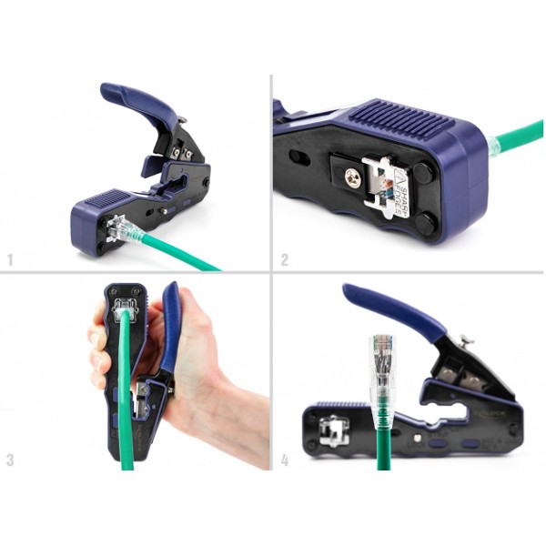 DELOCK πρέσα ακροδεκτών 90577 για καλώδια δικτύου RJ45/8P, με 2 λεπίδες - Service & Εργαλεία