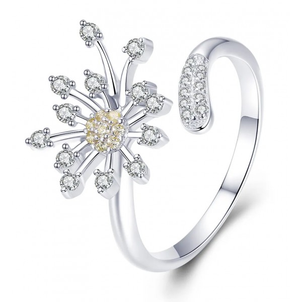 BAMOER δαχτυλίδι SCR471 με κυβική ζιρκόνια, ανοιγόμενο, ασήμι 925, ασημί - BAMOER