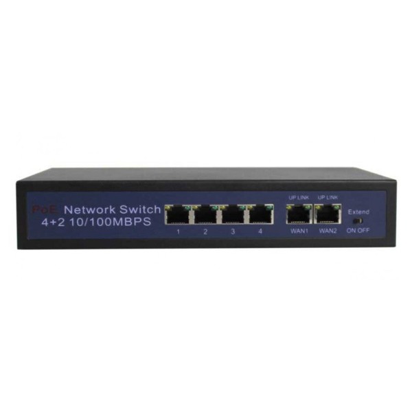 LONGSE PoE switch HT412, 4x LAN port & 2x WAN port, 10/100Mbps - Δικτυακά