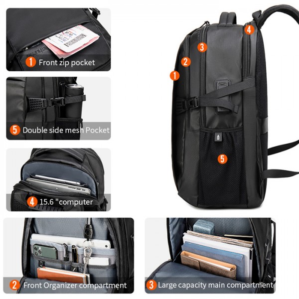 ARCTIC HUNTER τσάντα πλάτης B00388 με θήκη laptop 15.6", USB, 27L, μπλε - Σπίτι & Gadgets