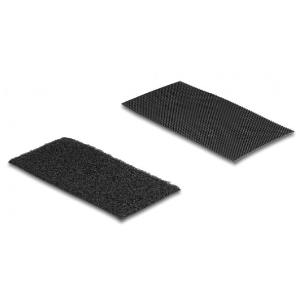 DELOCK αυτοκόλλητα τύπου Velcro 19105, 5x10cm, μαύρο, 10 ζεύγη - Service & Εργαλεία