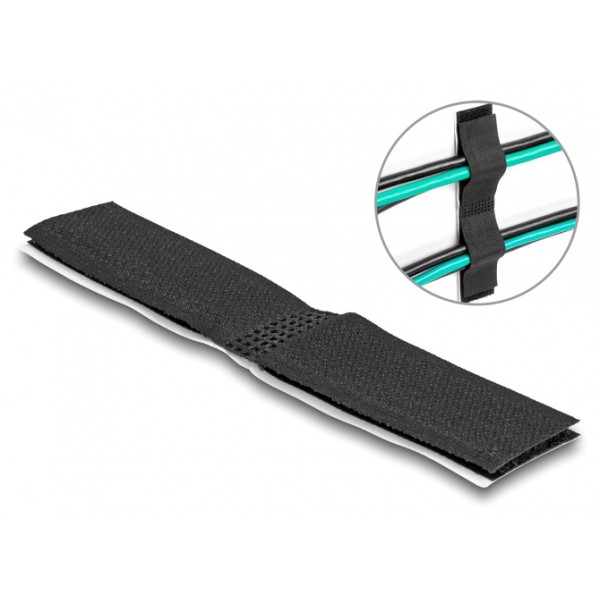 DELOCK αυτοκόλλητα δεματικά καλωδίων 19098, τύπου Velcro, μαύρο, 10τμχ - Σύγκριση Προϊόντων