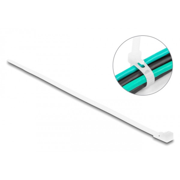 DELOCK reusable δεματικά καλωδίων 18642, 200x4.8mm, λευκά, 100τμχ - Σύγκριση Προϊόντων