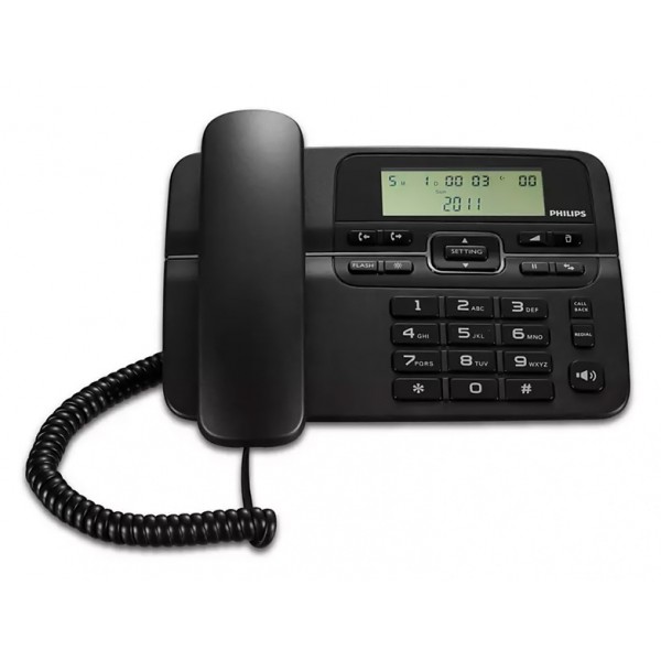 PHILIPS ενσύρματο τηλέφωνο M20B-00, λειτουργία ανοιχτής ακρόασης, μαύρο - Επιτραπέζιες Συσκευές