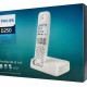 PHILIPS ασύρματο τηλέφωνο D2501W-34, με ελληνικό μενού, λευκό