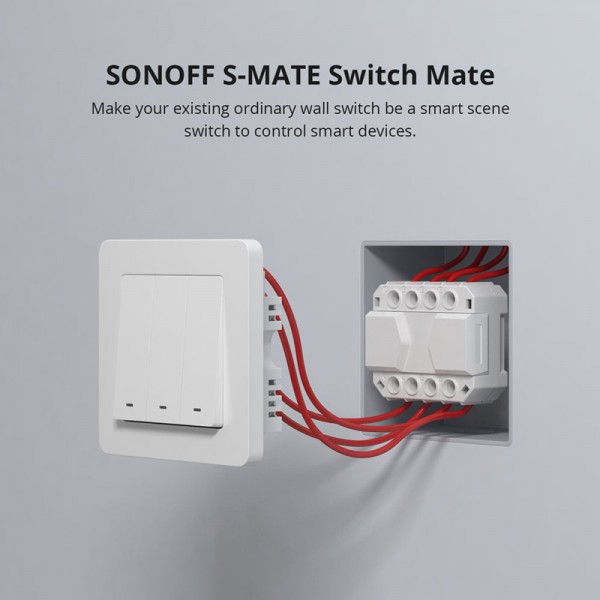 SONOFF smart διακόπτης S-MATE, 3 κανάλια, 16A, λευκός - SONOFF