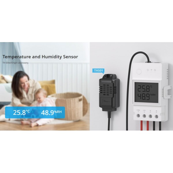 SONOFF αισθητήρας θερμοκρασίας & υγρασίας THS01, RJ11, 50cm, μαύρος - Ανιχνευτές