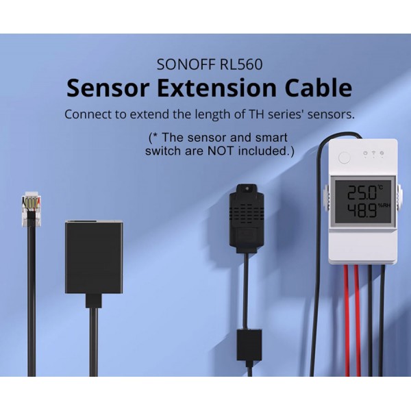 SONOFF καλώδιο προέκτασης RL560 για αισθητήρες, RJ11, 5m, μαύρο - Ανιχνευτές