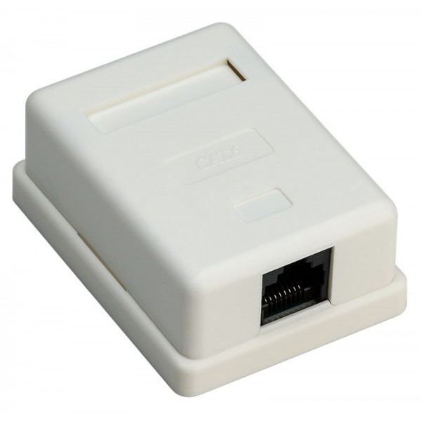 GOOBAY επιτοίχια πρίζα δικτύου 77632, 1 θύρα RJ45, CAT 6 UTP, λευκή - Διάφορα Δικτύου