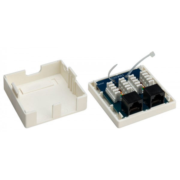 GOOBAY επιτοίχια πρίζα δικτύου 77633, 2 θύρες RJ45, CAT 6 UTP, λευκή - Διάφορα Δικτύου