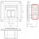 GOOBAY επιτοίχια πρίζα CAT 6 68244, 2x RJ45, 80x80mm, λευκή