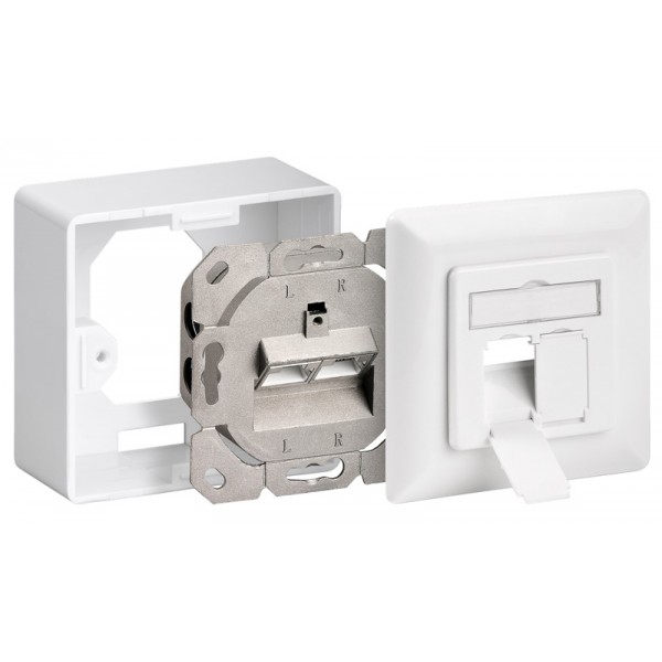 GOOBAY επιτοίχια πρίζα CAT 6 68244, 2x RJ45, 80x80mm, λευκή - Διάφορα Δικτύου
