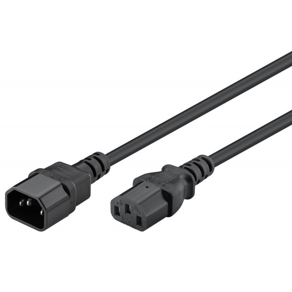 GOOBAY καλώδιο προέκτασης τροφοδοσίας 95125, 0.75mm², 1m, μαύρο - Τροφοδοσία
