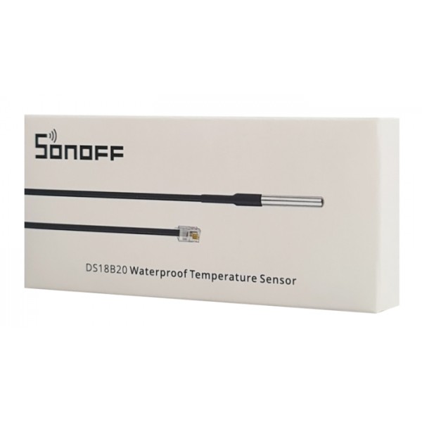 SONOFF καλώδιο με αισθητήρα θερμοκρασίας DS18B20, αδιάβροχο, 50cm, μαύρο