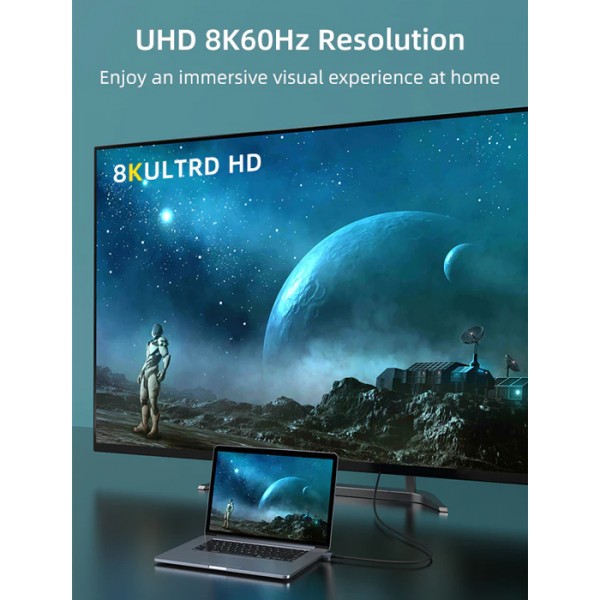 CABLETIME καλώδιο DisplayPort CT-DP8K, 32.4Gbps, 8K/60Hz, 2m, μαύρο - CABLETIME