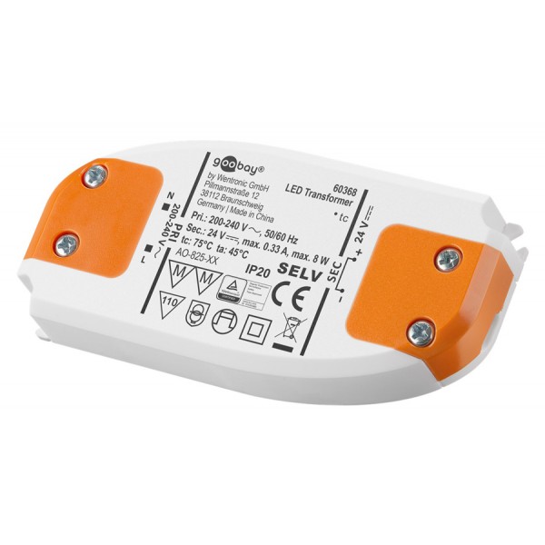 GOOBAY μετασχηματιστής LED 60368, 24V, 8W, IP20 - Φωτισμός