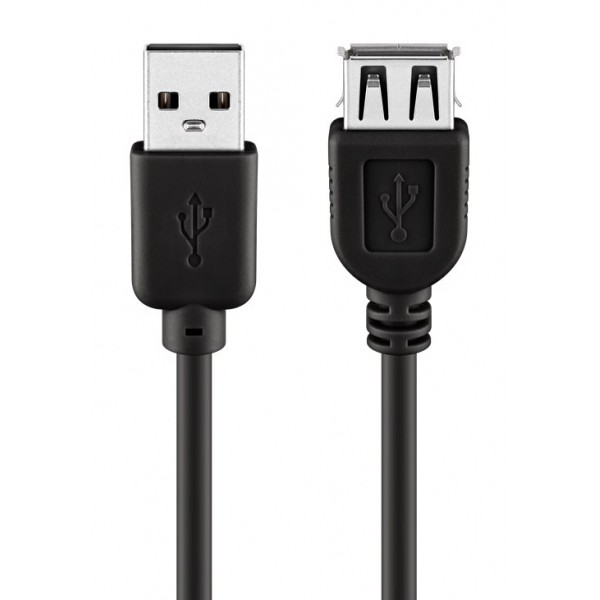 GOOBAY καλώδιο USB 2.0 σε USB (F) 93601, copper, 5m, μαύρο - GOOBAY