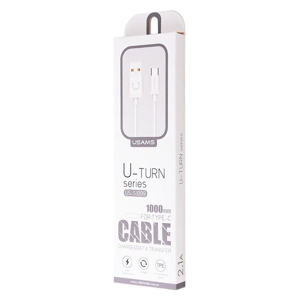 USAMS καλώδιο USB-C σε USB US-SJ099, 2.1A, 1m, λευκό - USAMS