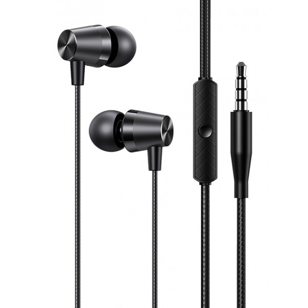 USAMS earphones με μικρόφωνο EP-42, 3.5mm σύνδεση, Φ10mm, 1.2m, μαύρα - Ακουστικά - Bluetooth