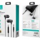 USAMS earphones με μικρόφωνο EP-42, 3.5mm σύνδεση, Φ10mm, 1.2m, μαύρα