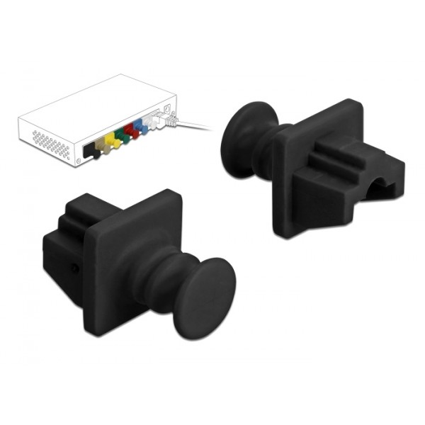DELOCK κάλυμμα προστασίας για θύρα RJ45 86176, μαύρο, 10τμχ - Διάφορα Δικτύου
