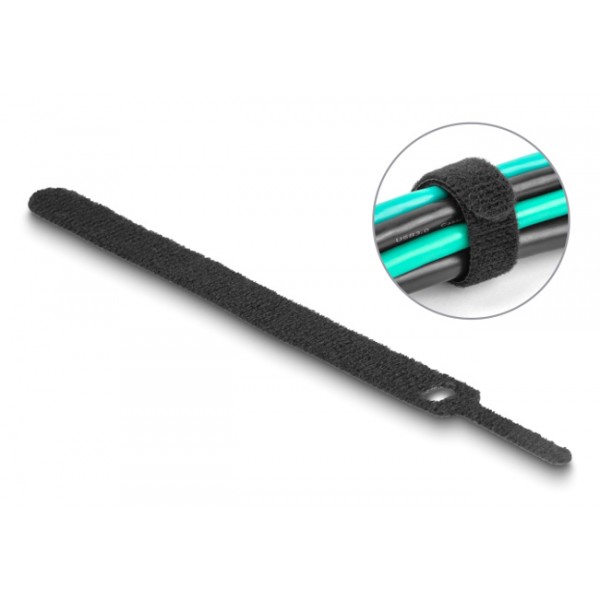 DELOCK δεματικά καλωδίων 19010, τύπου velcro, 12x150mm, μαύρα, 10τμχ - Τακτοποίηση Καλωδίων
