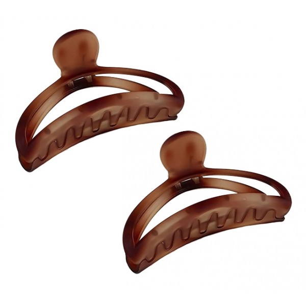 ROXXANI κλιπ μαλλιών RXN-0015, καφέ, 9.5cm, 2τμχ - Προσωπικά Είδη
