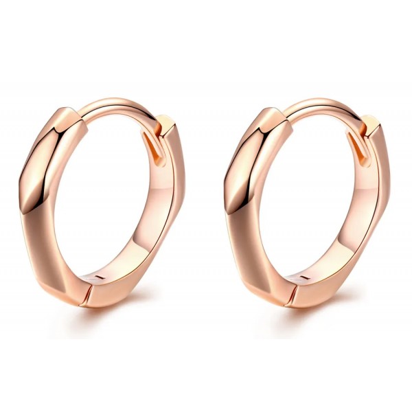 BAMOER σκουλαρίκια κρίκοι BSE119, ασήμι 925, ροζ χρυσό - BAMOER