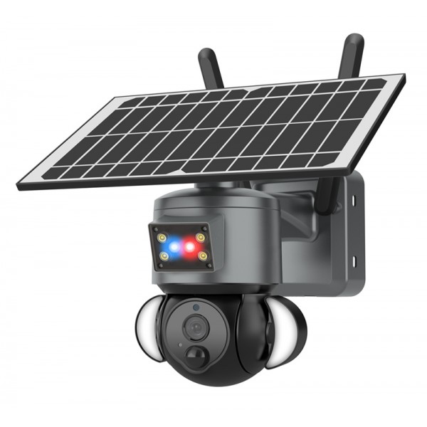 SECTEC smart ηλιακή κάμερα ST-S528M-4G-3MASR με προβολείς, 3MP, 4G, PTZ - SECTEC