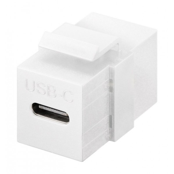 GOOBAY keystone module USB-C 3.2 Gen 2 61262, θηλυκό σε θηλυκό, λευκό - Δικτυακός Εξοπλισμός