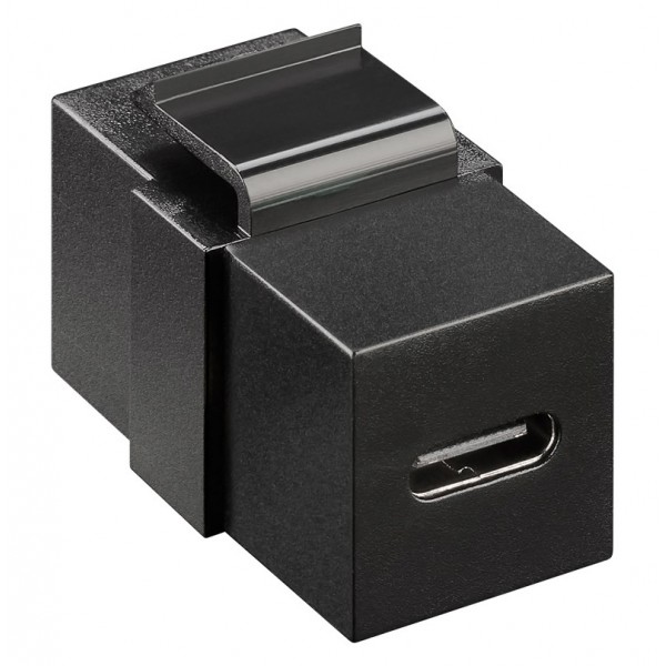 GOOBAY keystone module USB-C 3.2 Gen 2 61261, θηλυκό σε θηλυκό, μαύρο - Δικτυακός Εξοπλισμός