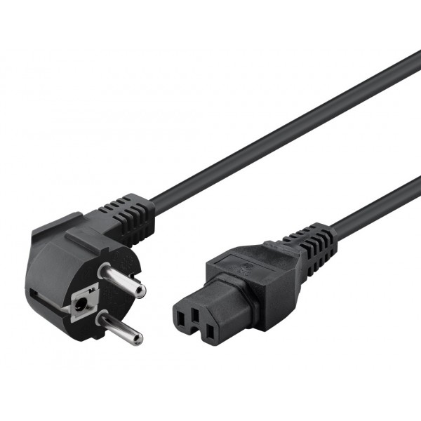 GOOBAY καλώδιο τροφοδοσίας 93277, γωνιακό, 0.75mm², 2m, μαύρο - Τροφοδοσία