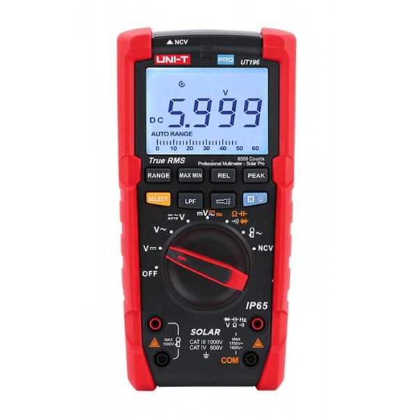 UNI-T ψηφιακό πολύμετρο Solar Pro UT196, 1700V DC/1500V AC, True RMS - UNI-T