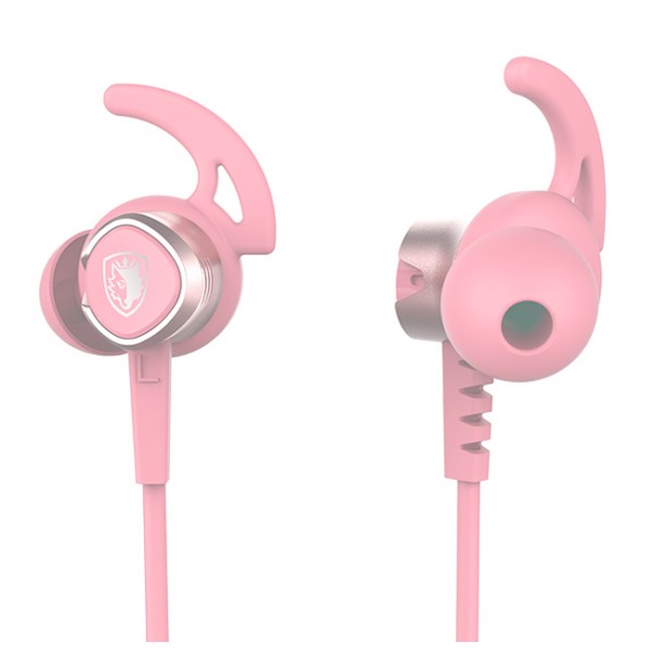 SADES gaming earphones Wings 20 με μικρόφωνο, 3.5mm, Φ12mm, 1.2m, ροζ - Sades