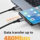 CABLETIME καλώδιο USB σε USB-C CT-AMCM3A, 3A, 2m, μαύρο