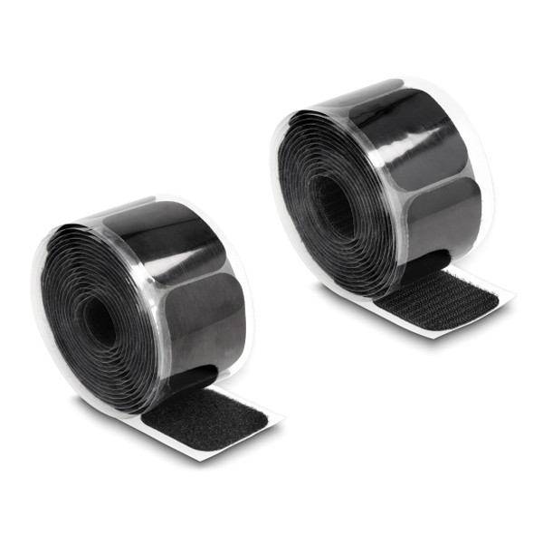 DELOCK αυτοκόλλητα τύπου Velcro 19106 σε ρολό 3m, 45x50mm, μαύρο - Service & Εργαλεία