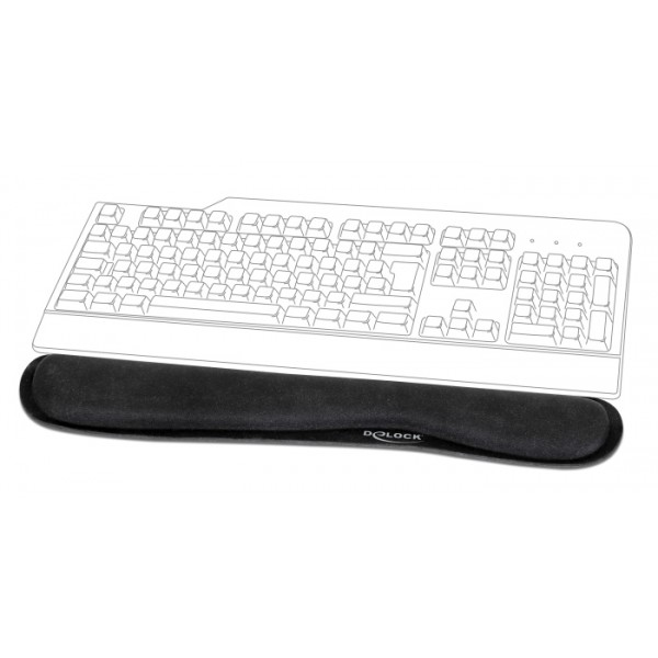 DELOCK στήριγμα καρπού για πληκτρολόγιο/laptop 12558, 20x85x465mm, μαύρο - Mouse Pad